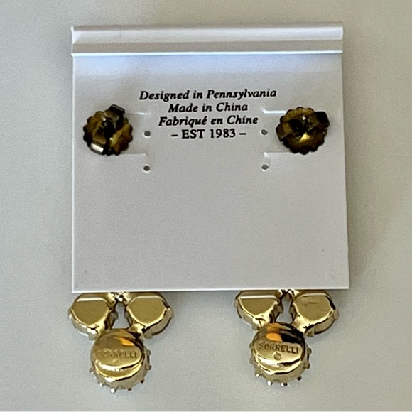 🆕 Sorrelli Well-Rounded Clear Crystal Drop Dangle Earrings Gold-Tone Finish - Picture 3 of 5